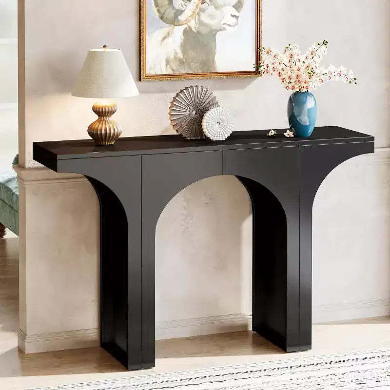 Lantine 47.24 Inches Black Console Table with Arch Base