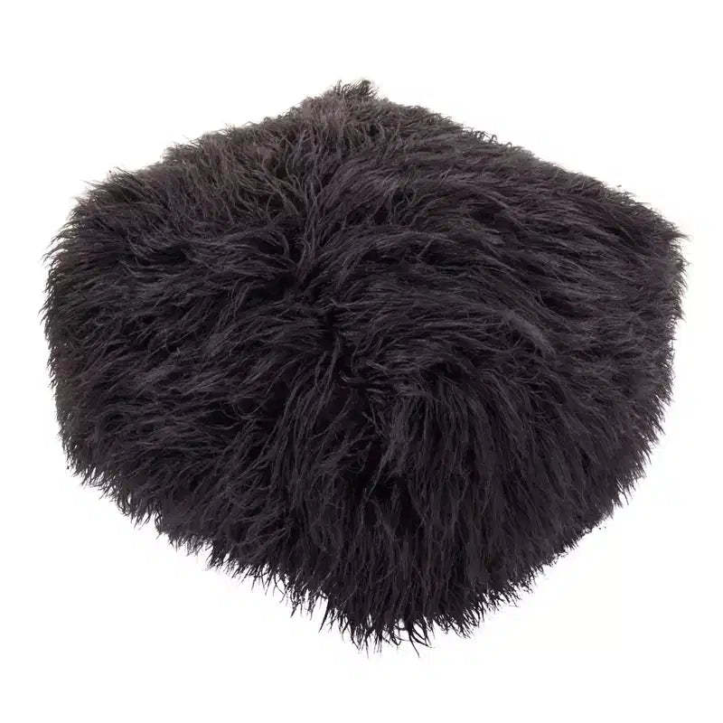 Saro Lifestyle Snug Haven Faux Fur Pouf