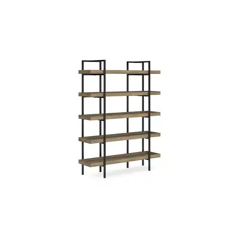 Signature Design by Ashley Montia 76 5 Shelf Bookcase, Light Brown