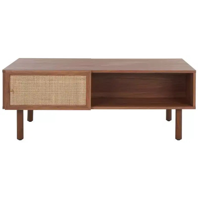 Silvanna 2 Door Coffee Table - Walnut/Natural - Safavieh