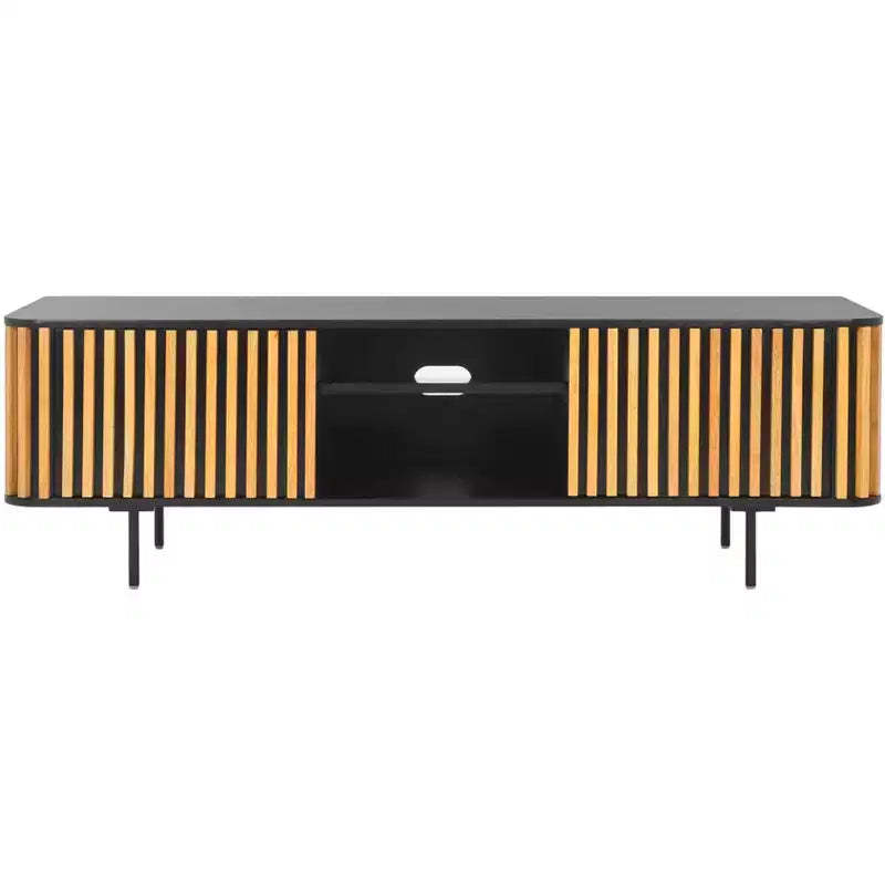 Anahi 2 Door 2 Shelf Media Stand - MED1501 - Black/Natural - Safavieh