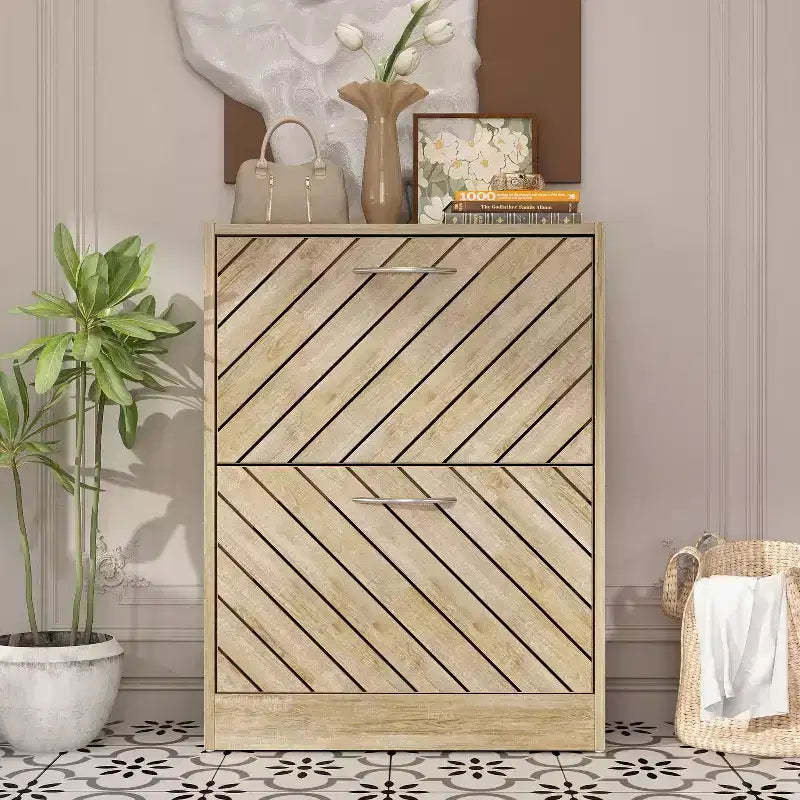 Famapy Entryway Shoe Cabinet With Flipped 2 Drawers