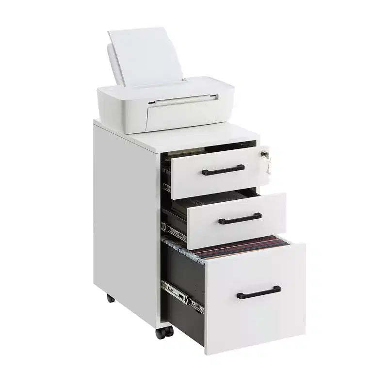 SONGMICS Office File Cabinet with Lock, Pre-Assembled Except Wheels and Handles, for A4