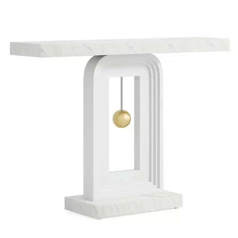 Lantine Modern 40 Inches Narrow Console Table with Pendulum Shape Base
