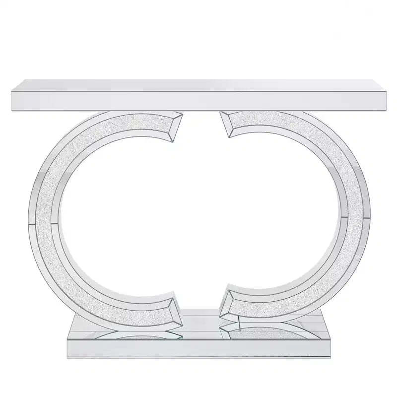 Tribesigns Modern 39-inch Mirrored Console Table with Sparkling Crystal Inlays