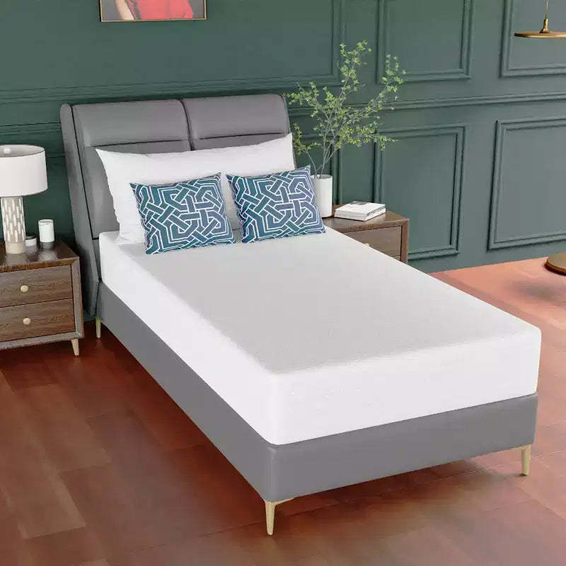 FDW 10 Inch Green Tea Memory Foam Mattress Cooling Gel Infused Mattress,Fiberglass Free/CertiPUR-US Certified/Bed-in-a-Box,White