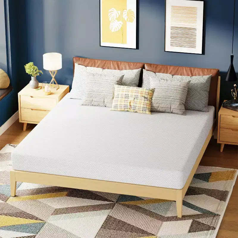 FDW 8 Inch Green Tea Memory Foam Mattress Cooling Gel Infused Mattress,Fiberglass Free/CertiPUR-US Certified/Bed-in-a-Box,White