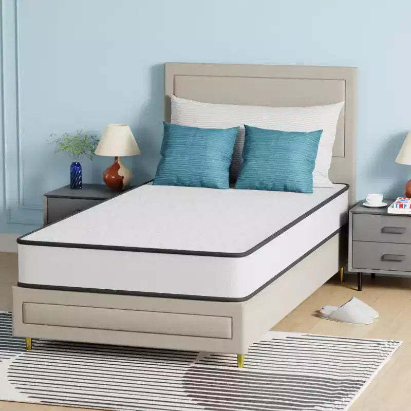 FDW 8 Inch Mattress Medium Firm Spring Mattress Cool Sleep Pressure Relief Fiberglass Free Mattress in a Box CertiPUR-US Certified