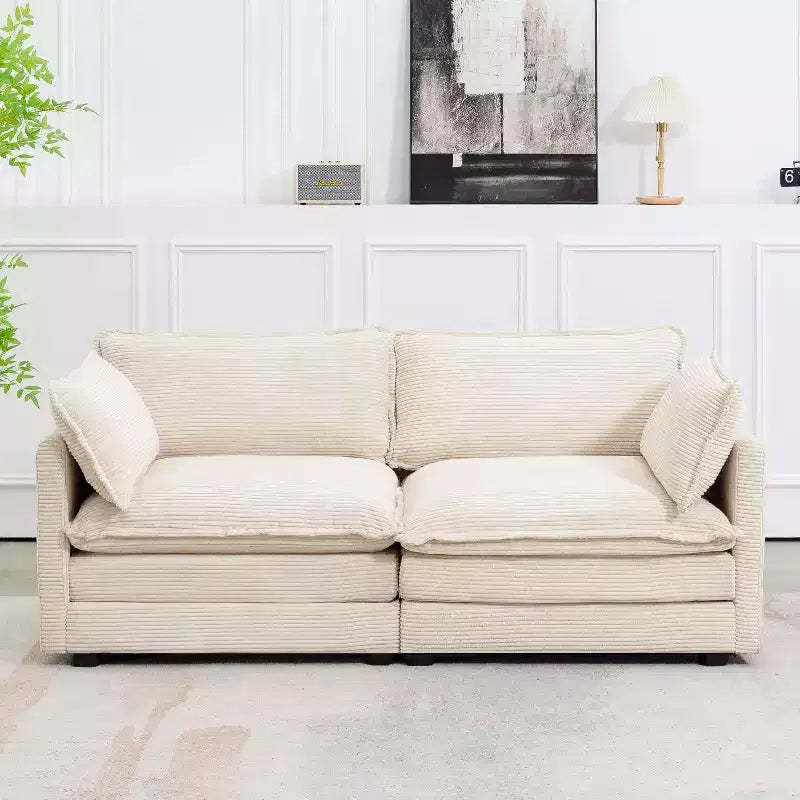 Hyleory 78'' Upholstered Corduroy Reception Loveseat