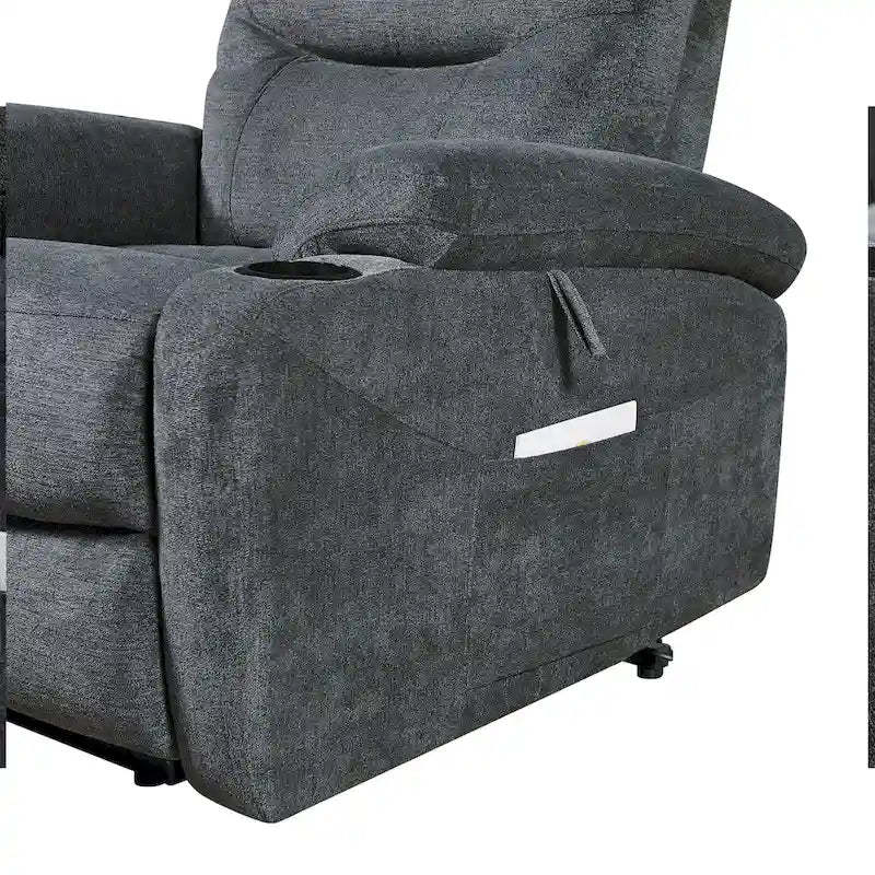 Liyasi Electric Power Lift Recliner Chair with Massage and Heat for Elderly, 3 Positions, 2 Side Pockets, Cup Holders, USB Char