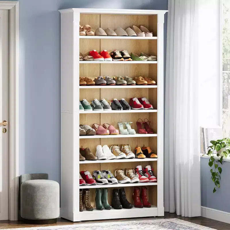 Lantine 8-Tier Wooden Freestanding Shoe Rack