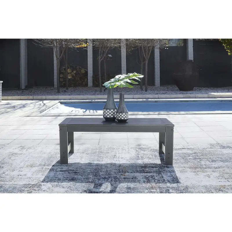 Signature Design by Ashley Amora Outdoor Poly All Weather Coffee Table - 48 W x 23.5 D x 16.7 H