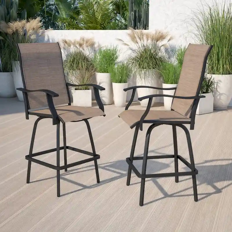 30 All-Weather Patio Swivel Outdoor Stools, Set of 2 - Garden Chair