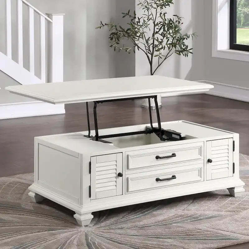 Steve Silver Castana Modern Farmhouse Soft White Lift-top Coffee Table