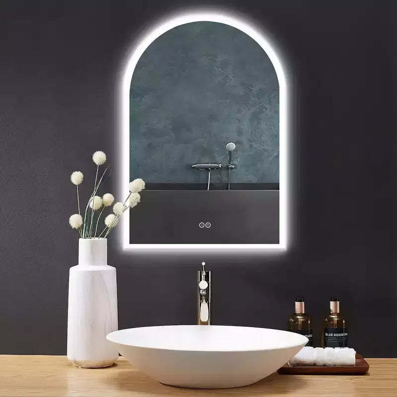 Dovelina Arched Bathroom Vanity Mirror LED Mirror with Defog