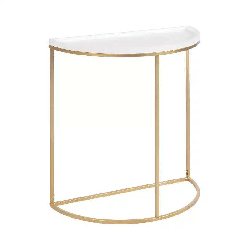 Kate and Laurel Dorrah Half-Circle Console Table, 28x14x30, White
