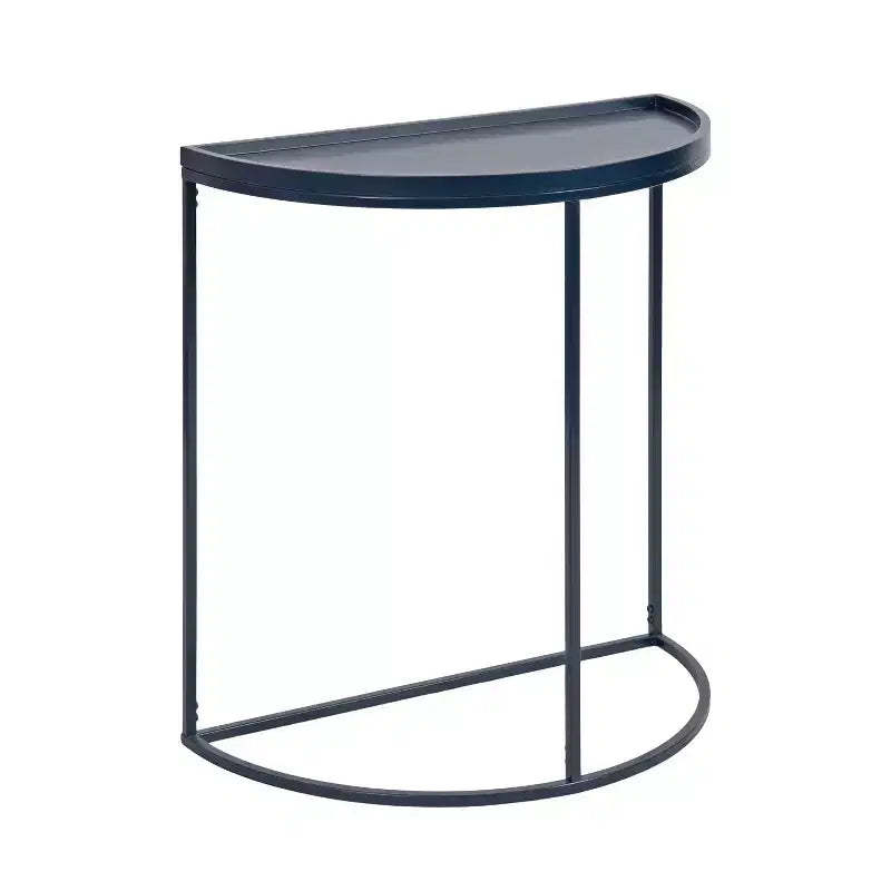 Kate and Laurel Dorrah Half-Circle Console Table, 28x14x30, Navy Blue