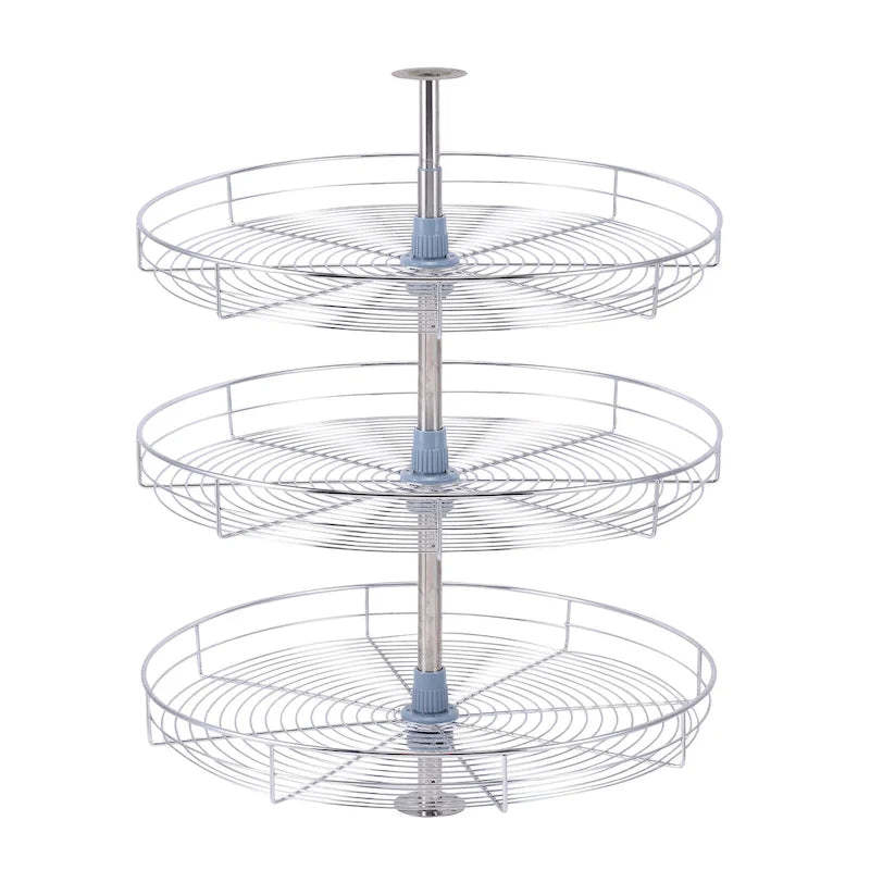 Dowell Lazy Susan 18 Diameter - 360 Degree Triple Rack Stainless Steel