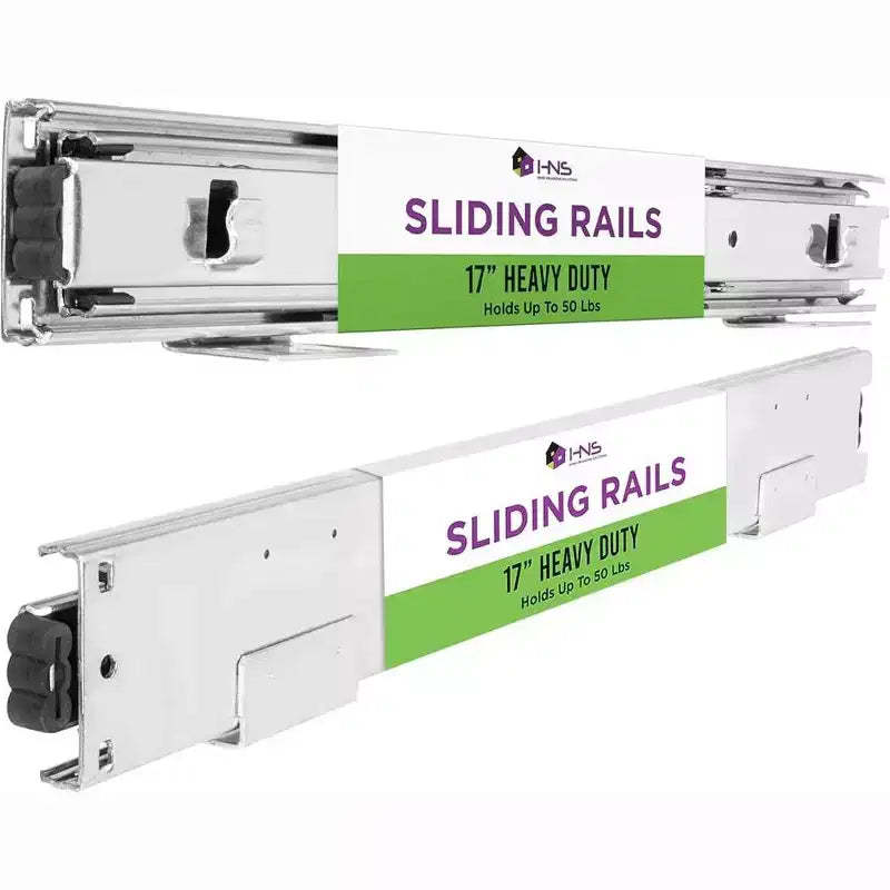 Hold N Storage Sliding Rails - Pair of Heavy Duty Drawer Rails with Smooth Sliding System