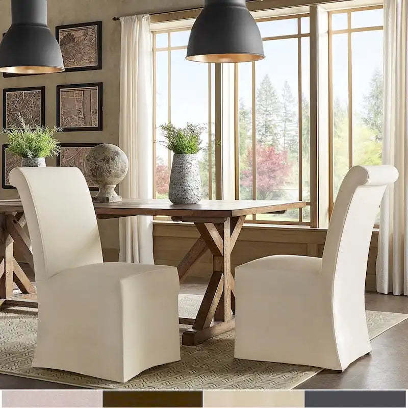 Potomac Slipcovered Rolled Back Parsons Chairs (Set of 2) by iNSPIRE Q Artisan