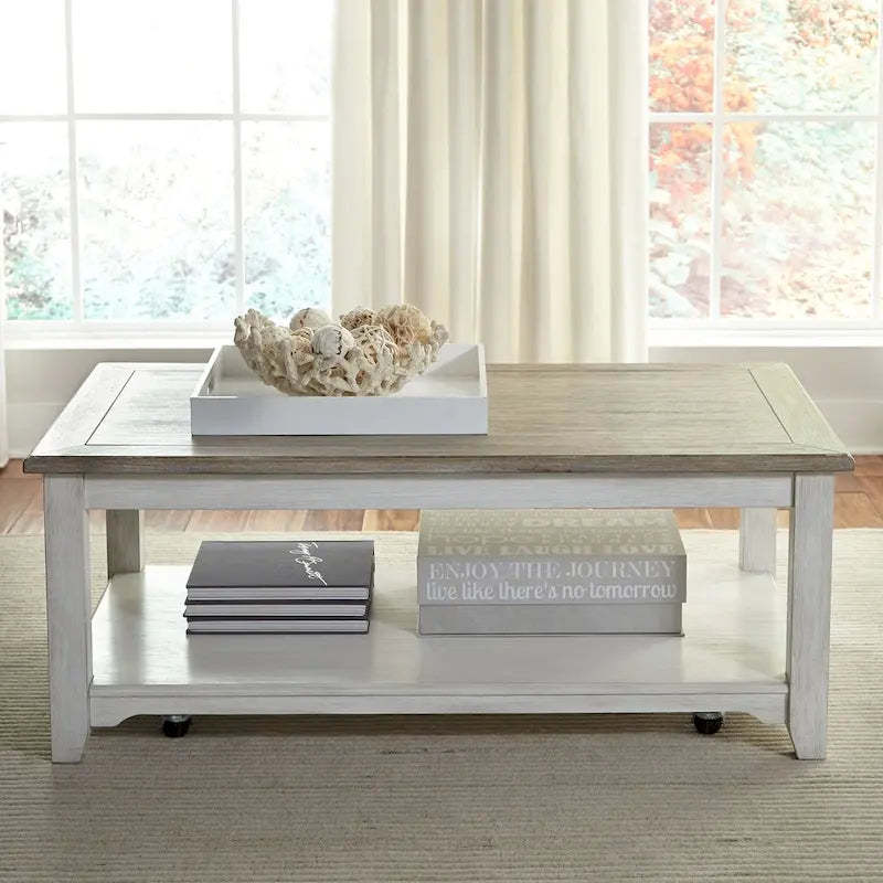 Libberty Funriture Summerville Rectangular Cocktail Table with Castors