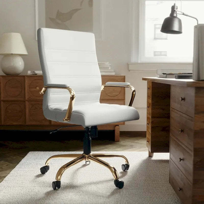 High Back LeatherSoft Executive Swivel Office Chair with Chrome Base