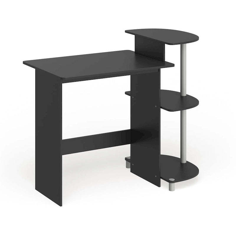 Porch & Den Baruch Compact Modern Wood Computer Desk with Shelves