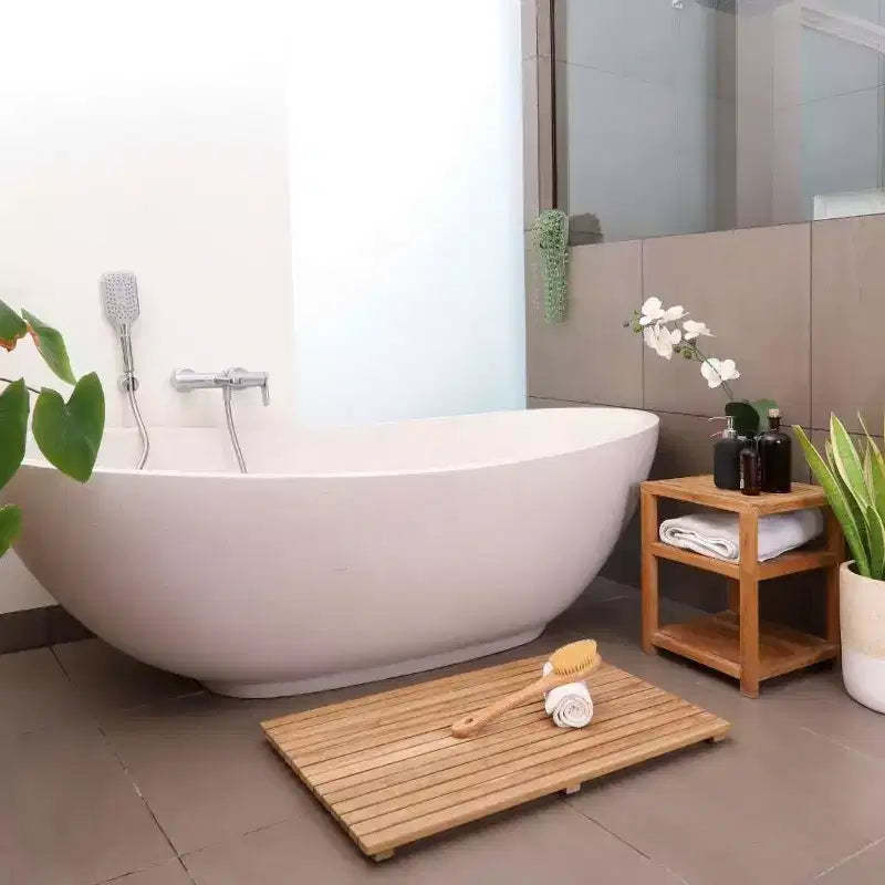 Nordic Teak 14 Natural Spa/Bathroom - Under Sink - Storage Bench - Beige