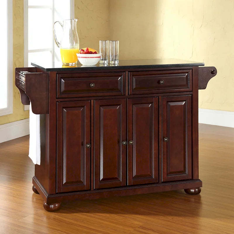 Crosley Alexandria Granite Top Full Size Kitchen Island/Cart - 51.5 W x 18 D x 34 H
