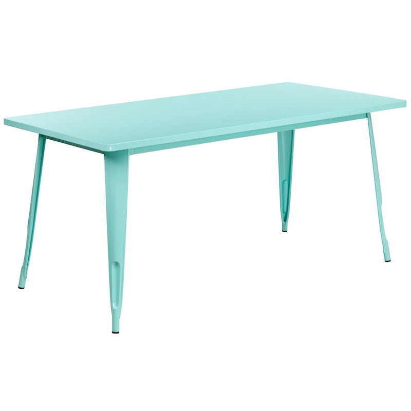 31.5 x 63 Rectangular Metal Indoor-Outdoor Table - Industrial Table - 63D x 31.5W x 29.5H