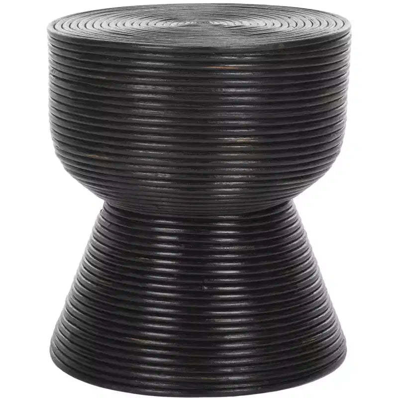 Heimdall Round Accent Table - ACC6503A - Distressed Black/Black - Safavieh