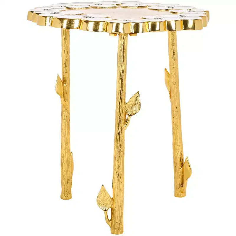 Florance Accent Table - FOX5529A - Gold/White - Safavieh Couture
