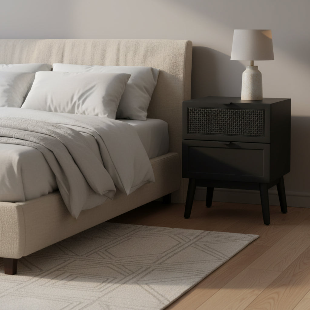 Baisley 2 Drawer Rattan Night Stnd - NST5003 - Safavieh