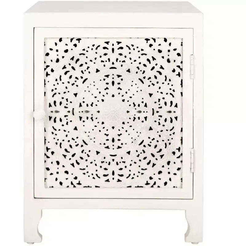 Raura 2 Shelf 1 Door Nightstand - NST5303 - White Washed - Safavieh