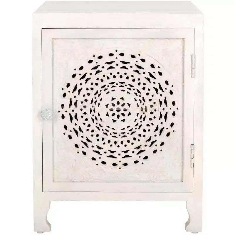 Regius 2 Shelf 1 Door Nightstand - NST5305 - White Washed - Safavieh