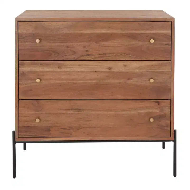Dowling 3 Drawer Chest - CHS9002 - Brown/Black - Safavieh