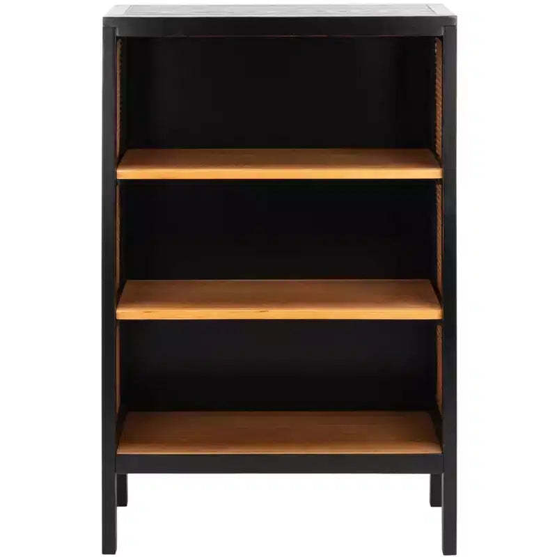 Franz 3 Shelf Wood Back Etagere - ETG2104 - Black/Natural - Safavieh