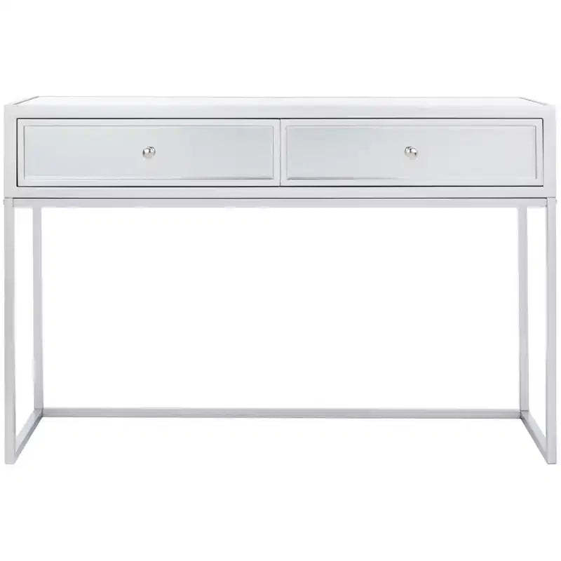 Aster 2 Drawer Mirrored Desk - DSK9701 - Silver/Mirror - Safavieh