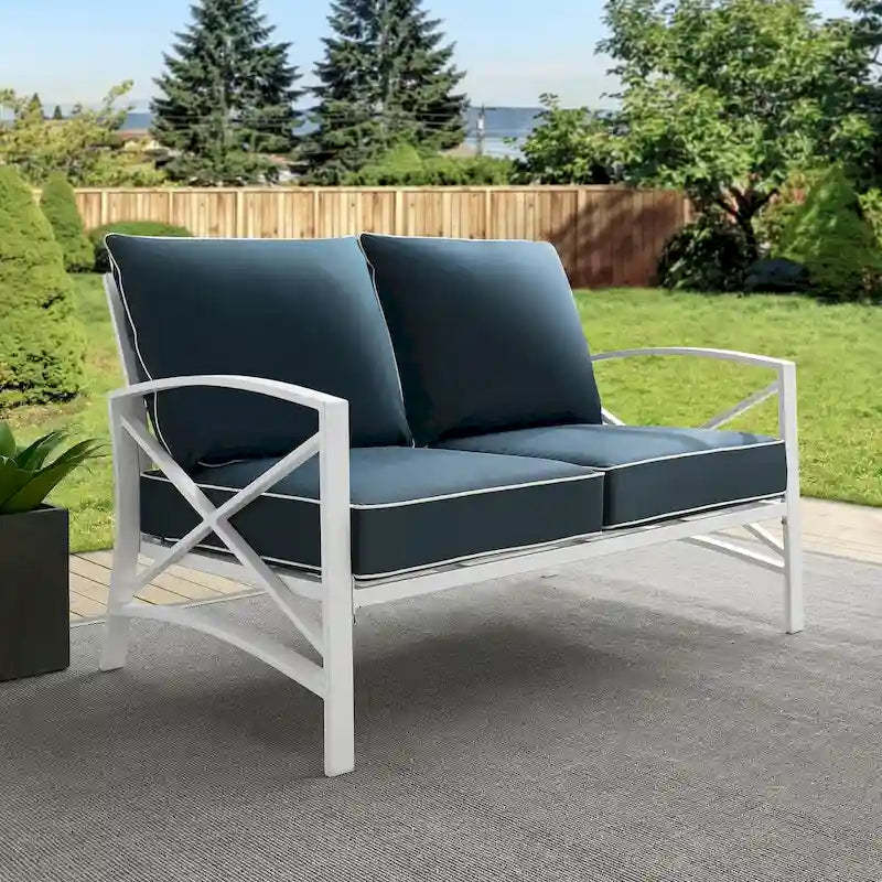 Kaplan Outdoor Metal Loveseat - 54 W x 30.5 D x 32 H - 54 W x 30.5 D x 32 H