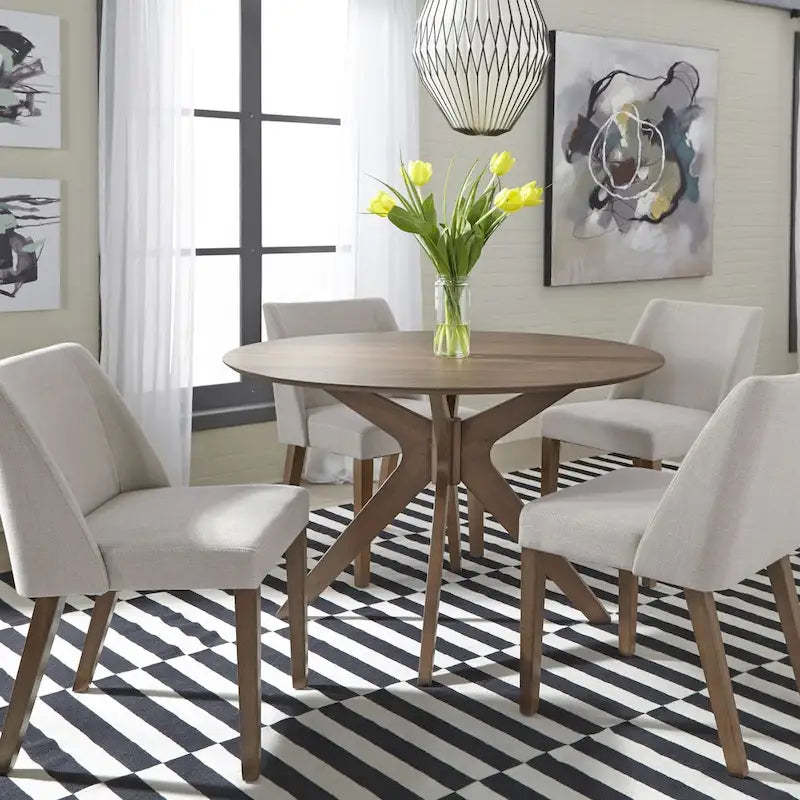 Space Savers Satin Walnut Round Pedestal Table