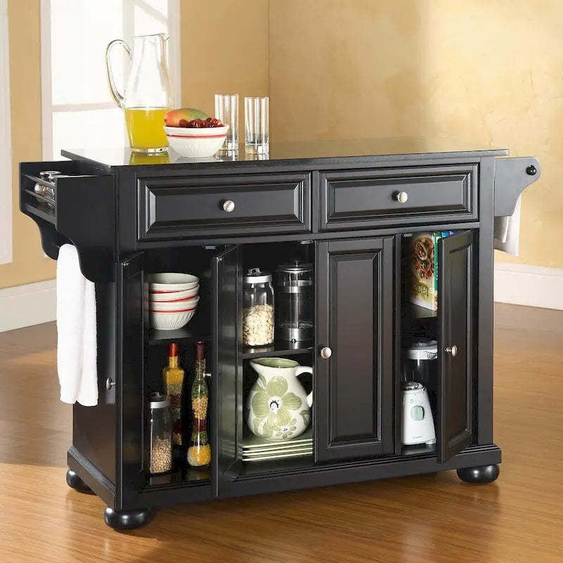 Crosley Alexandria Granite Top Full Size Kitchen Island/Cart - 18d x 51.5w x 34h