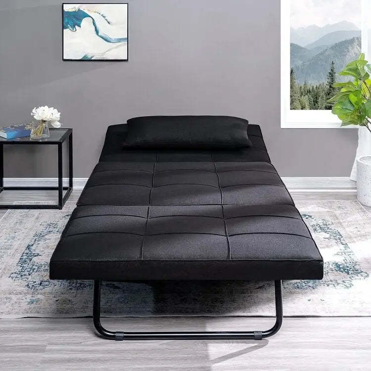 Sleeper Chair Bed, 4 In 1 Multi-Function Convertible Ottoman Bed, Breathable Linen Bed Chair, Convertible Sofa Bed
