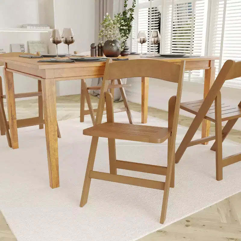Emma and Oliver Solid Wood Foldable Dining Chair