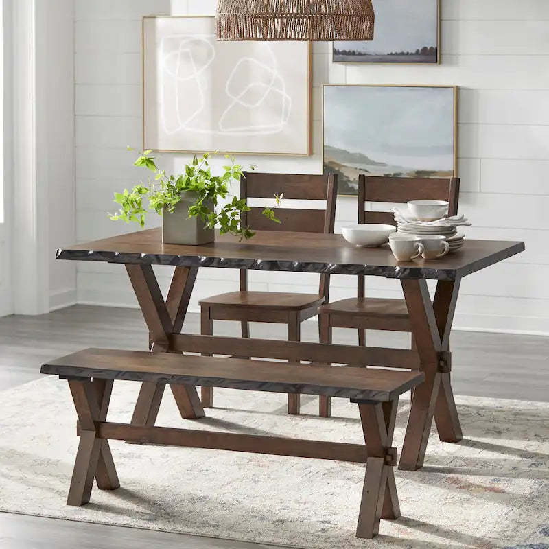 Simple Living Mandeville 4-piece Solid Wood Dining Set with Bench