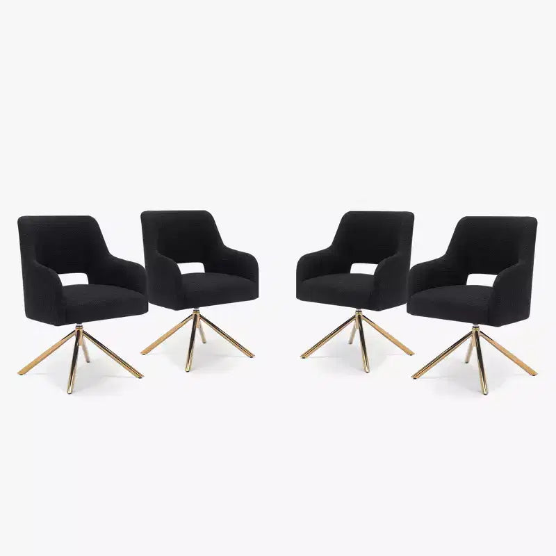 WestinTrends Genevieve Mid-Century Modern Upholstered Boucle Swivel Accent Chair (Set of 4)