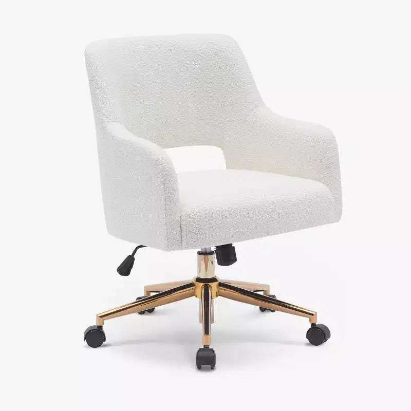 WestinTrends Genevieve Mid-Century Modern Swivel Office Chair With Wheels