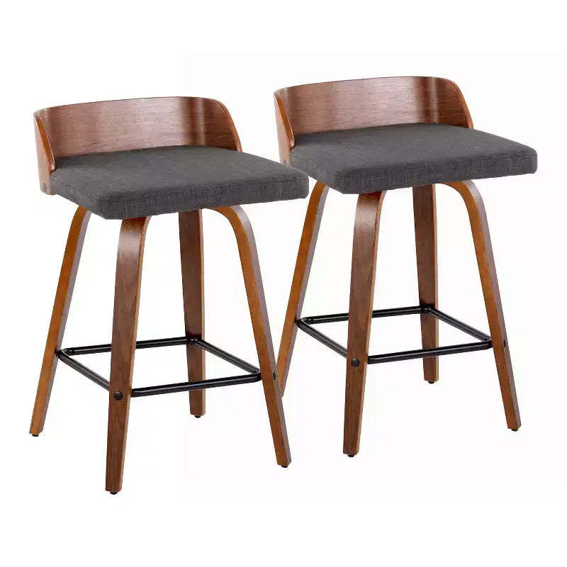 LumiSource Set of 2 26 Maya Swivel Counter Height Barstools