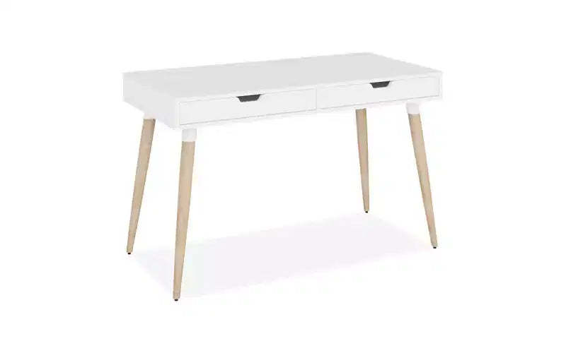 Workspace by Alera Scandinavian Writing Desk, 47.24 x 23.62 x 29.53, White/Beigewood