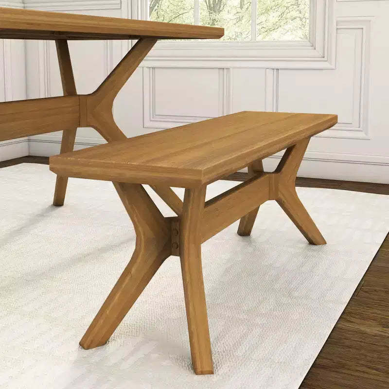 Plank+Beam Solid Wood Verso Dining Bench, 48 Entryway Bench, Minimalist Room Bench
