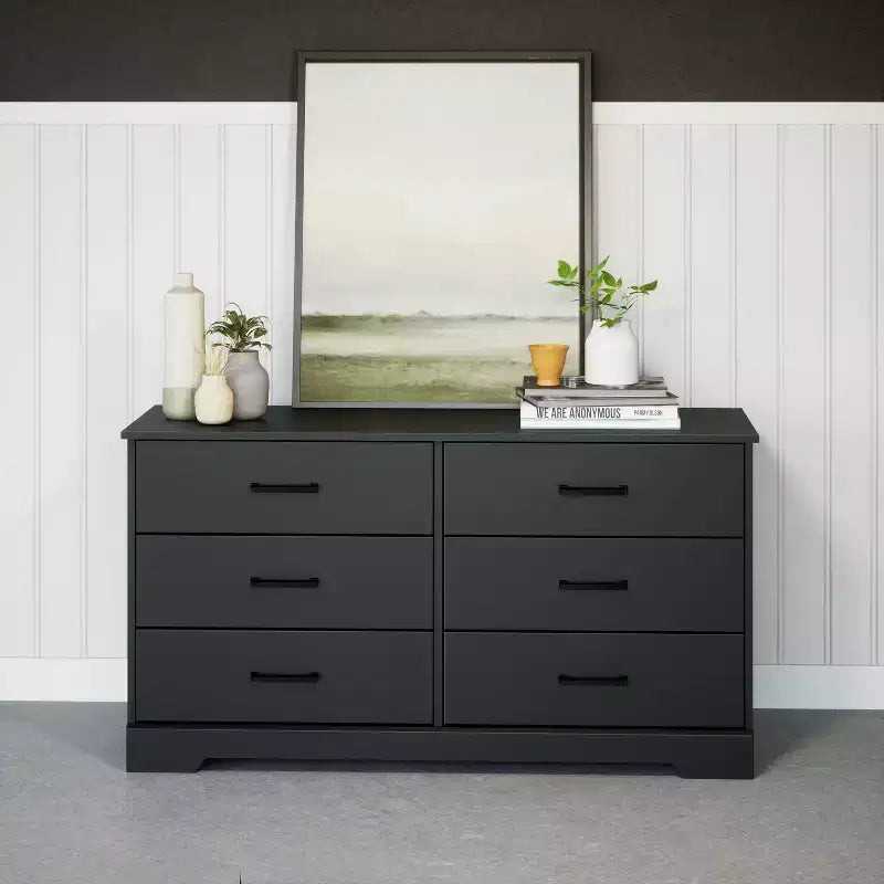 Prepac Rustic Ridge Farmhouse 6 Drawer Bedroom Dresser